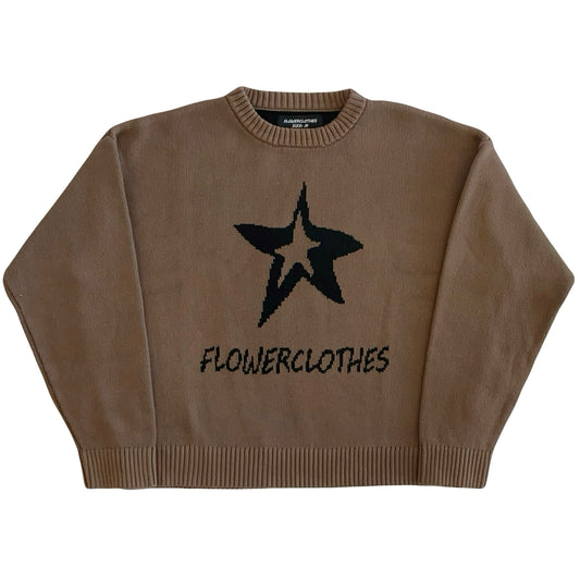 Brown logo knit