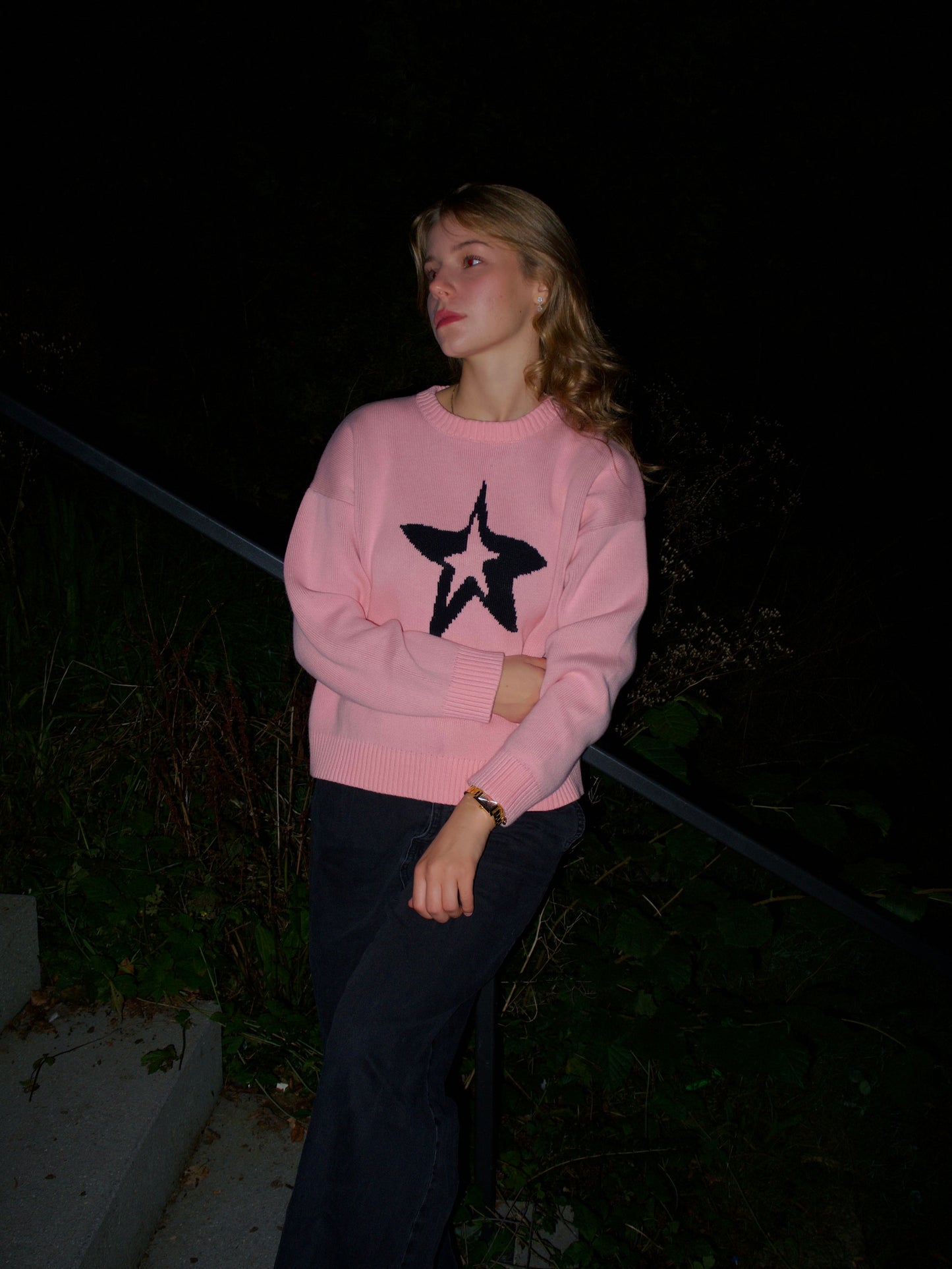 Pink logo knit