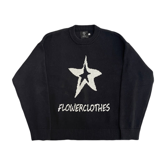 Black logo knit